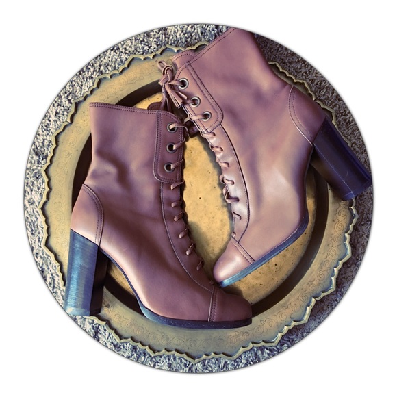 Miu Miu Brown Leather laceup Tall Ankle Booties 39 - Picture 2 of 8